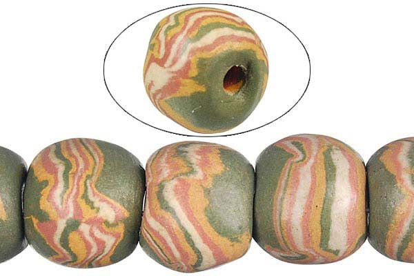 Poly Clay Beads - Round (Q38) - 15mm - 16-inch - unbranded beads for jewelry making