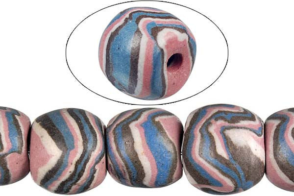 Poly Clay Beads - Round (Q36) - 15mm - 16-inch - unbranded beads for jewelry making