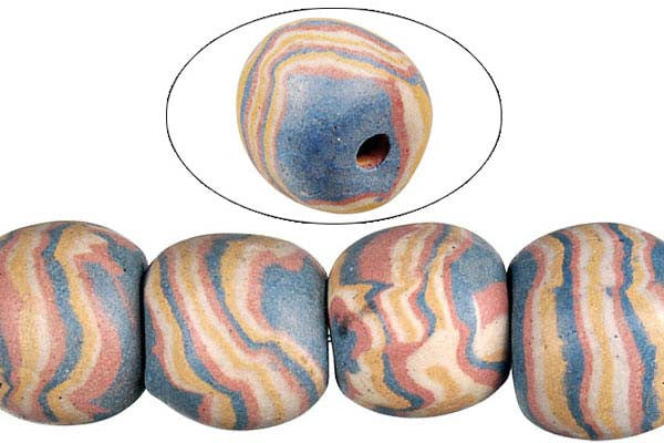 Poly Clay Beads - Round (Q35) - 15mm - 16-inch - unbranded beads for jewelry making