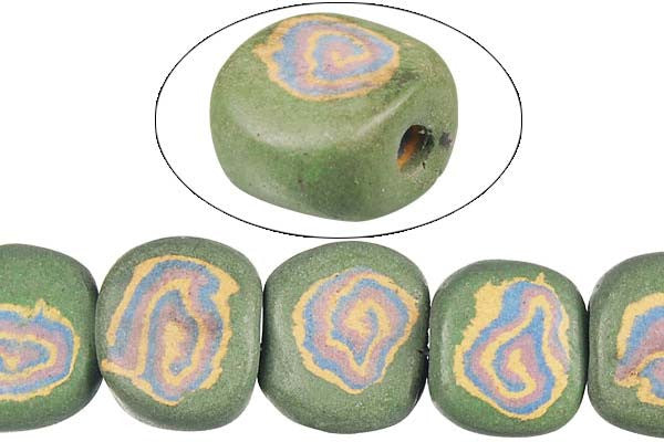 Poly Clay Beads - Button (C67) - 13-15mm - 16-inch - unbranded beads for jewelry making