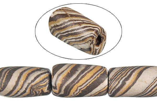 Poly Clay Beads - Tube (P32) - 10x18mm - 16-inch - unbranded beads for jewelry making