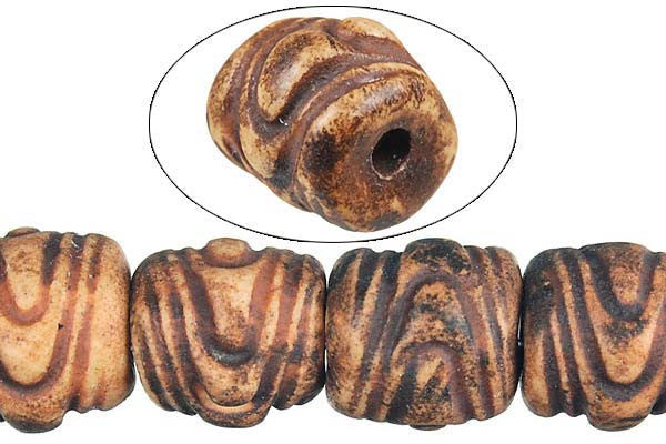 Poly Clay Beads - Drum (6588) - 13-15mm - 16-inch - unbranded beads for jewelry making