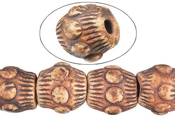 Poly Clay Beads - Drum (6556) - 13-15mm - 16-inch - unbranded beads for jewelry making
