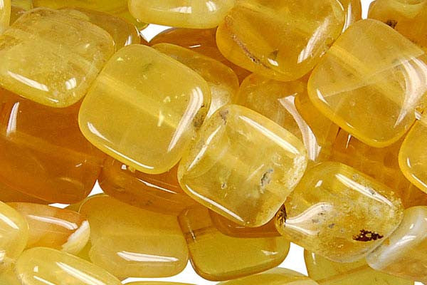 Yellow Opal Beads - Flat Square (Dark) - 12x12mm - 16-inch - unbranded beads for jewelry making