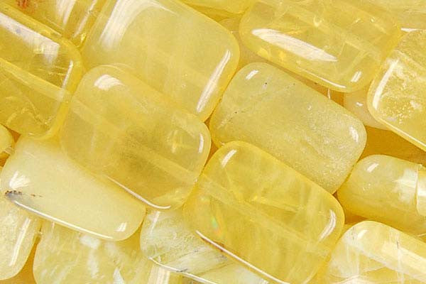 Yellow Opal Beads - Flat Rectangle - 12x16mm - 16-inch - unbranded beads for jewelry making