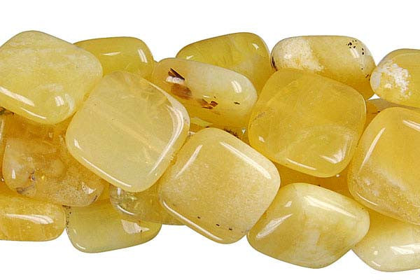Yellow Opal Beads - Flat Square - 12x12mm - 16-inch - unbranded beads for jewelry making