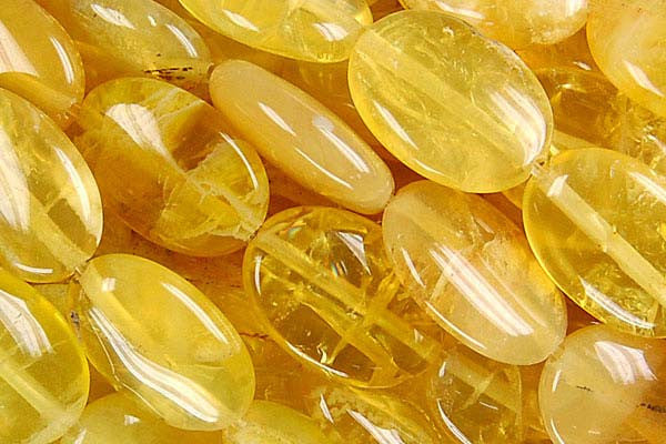 Yellow Opal Beads - Flat Oval (Dark) - 10x14mm - 16-inch - unbranded beads for jewelry making