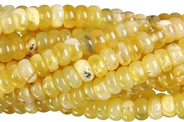 Yellow Opal Beads - Rondelle - 4x6mm - 16-inch - unbranded beads for jewelry making