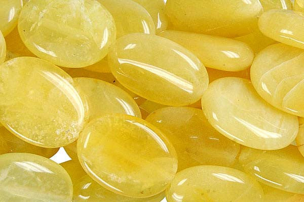 Yellow Opal Beads - Flat Oval - 12x16mm - 16-inch - unbranded beads for jewelry making
