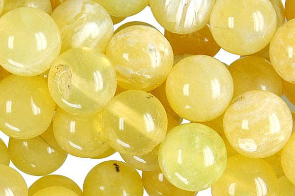 Yellow Opal Beads - Round - 10mm - 16-inch - unbranded beads for jewelry making