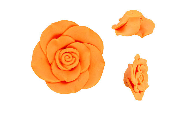Poly Clay Flower (Orange 405) - 36-38mm - Piece - unbranded Clay pendant for jewelry making