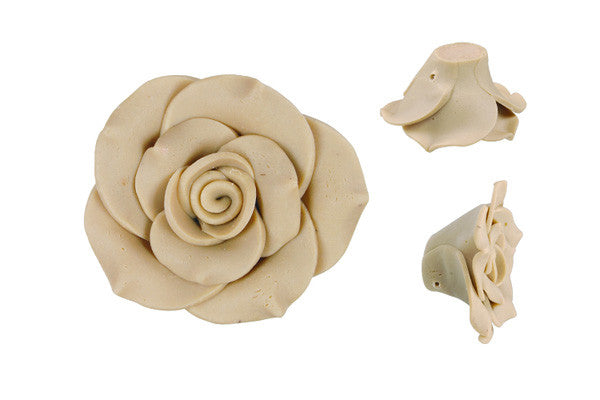 Poly Clay Flower (Tan 405) - 36-38mm - Piece - unbranded Clay pendant for jewelry making