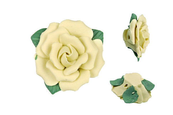 Poly Clay Flower (Yellow 305) - 33-36mm - Piece - unbranded Clay pendant for jewelry making