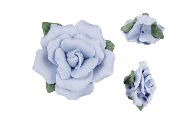 Poly Clay Flower (Skyblue 305) - 33-36mm - Piece - unbranded Clay pendant for jewelry making