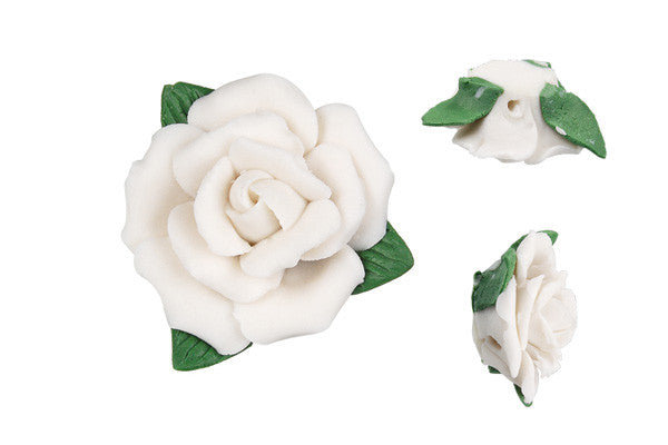 Poly Clay Flower (White 305) - 33-36mm - Piece - unbranded Clay pendant for jewelry making