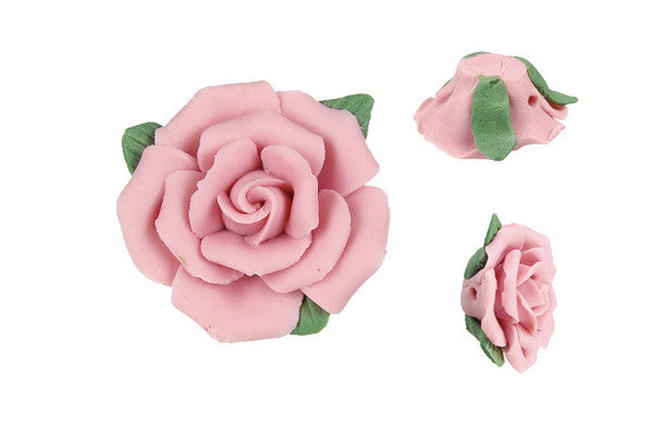 Poly Clay Flower (Pink 305) - 33-36mm - Piece - unbranded Clay pendant for jewelry making
