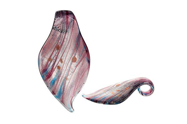 Lampwork Art Glass Smooth Leaf Pendants - 52 Styles
