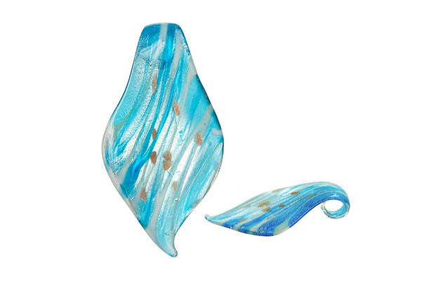 Lampwork Art Glass Smooth Leaf Pendants - 52 Styles