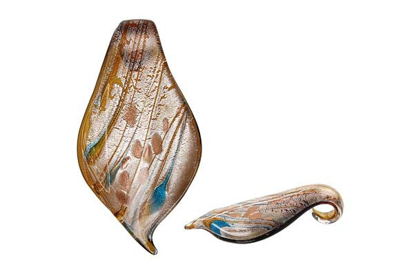 Lampwork Art Glass Smooth Leaf Pendants - 52 Styles