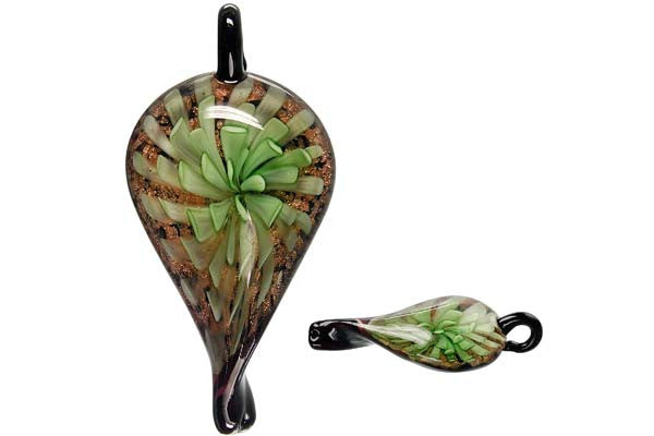 Lampwork Art Glass Leaf Pendants - 48 Styles