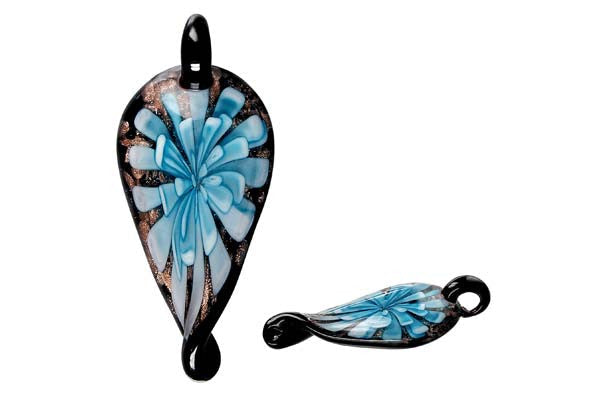 Lampwork Art Glass Leaf Pendants - 48 Styles