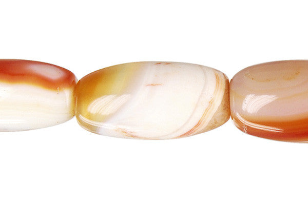 Sardonyx Beads - Red - Rice - 12x24mm - 10-11-inch - unbranded beads for jewelry making