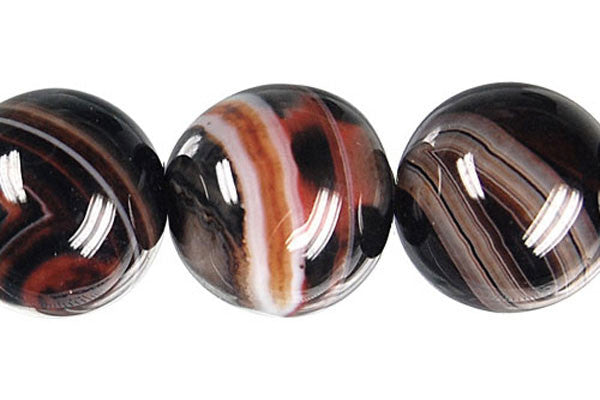 Zebra Onyx Beads - Round (A) - 18mm - 16-inch - unbranded beads for jewelry making
