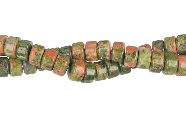 Unakite Beads - Brazil) Disc - 4x6mm - 16-inch - unbranded beads for jewelry making