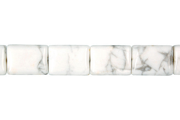 Howlite Beads - Flat Rectangle - 10x14mm - 16-inch - unbranded beads for jewelry making