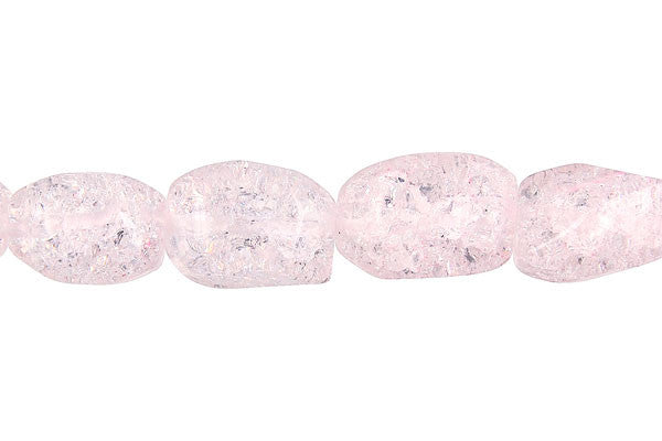 Chinese Crystal Beads - (Ice-Flake Faceted Nugget Pink - 10x14mm - 16-inch - unbranded beads for jewelry making