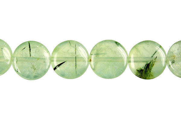 Prehnite Beads - Coin - 10x10mm - 16-inch - unbranded beads for jewelry making