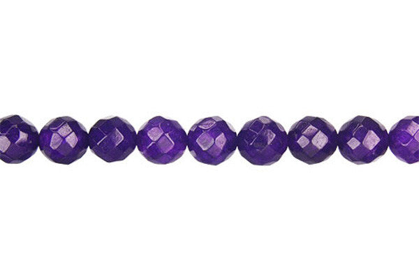 Marble (Dyed) Beads - Faceted Round (Amethyst) - 6mm - 15-inch - unbranded beads for jewelry making