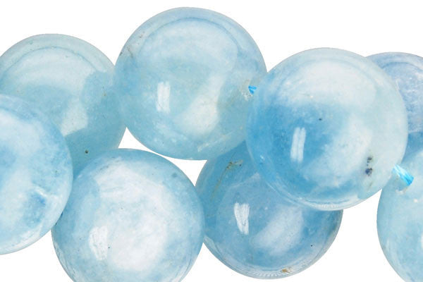 Aquamarine Beads - Round (A) - 18mm - 16-inch - unbranded beads for jewelry making