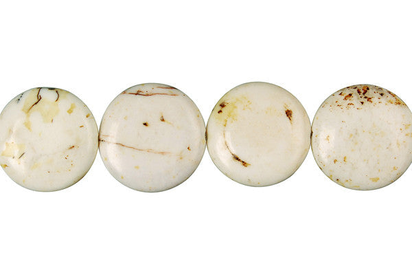 Howlite Beads - Gray Matrix) Coin - 20x20mm - 16-inch - unbranded beads for jewelry making