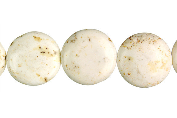Howlite Beads - Gray Matrix) Coin - 25x25mm - 16-inch - unbranded beads for jewelry making