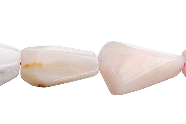 Pink Opal Beads - Faceted Nugget (White) - 13-18mm - 16-inch - unbranded beads for jewelry making