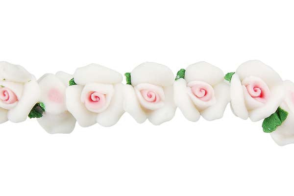 Poly Clay Flower (White) - 10x10mm - Pack of 10 - unbranded Clay pendant for jewelry making