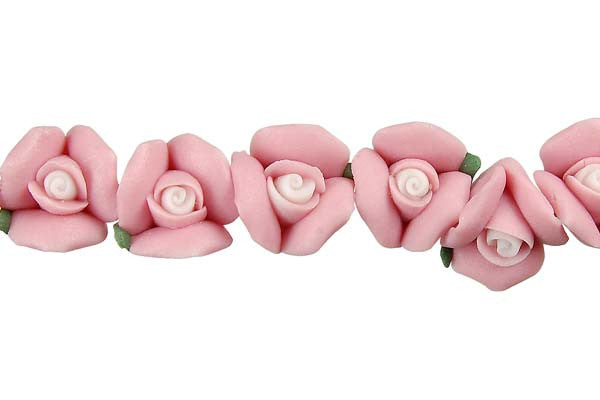 Poly Clay Flower (Pink) - 10x10mm - Pack of 10 - unbranded Clay pendant for jewelry making