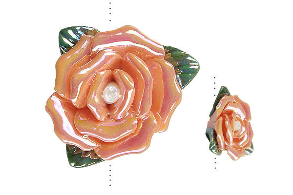 Poly Clay Flower (Orange 99185) - 22x22mm - Piece - unbranded Clay pendant for jewelry making