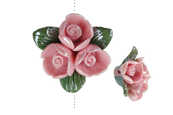 Poly Clay Flower (Pink 641) - 22x22mm - Piece - unbranded Clay pendant for jewelry making