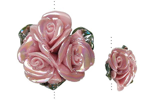 Poly Clay Flower (Pink 071) - 26x26mm - Piece - unbranded Clay pendant for jewelry making