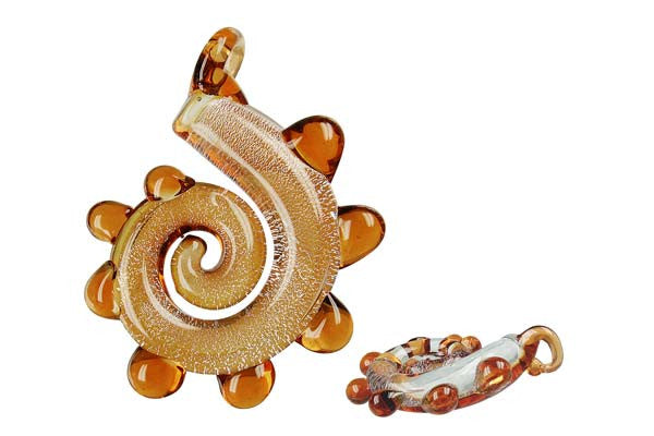 Lampwork Art Glass Dinosaur Tail Pendants - 10 Styles