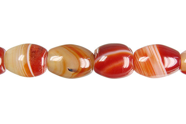 Sardonyx Beads - Red - Drum - 8-14mm - 13-14-inch - unbranded beads for jewelry making