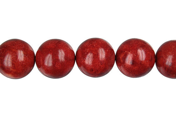 Red Sponge Coral Beads - Round - 18mm - 16-inch - unbranded beads for jewelry making