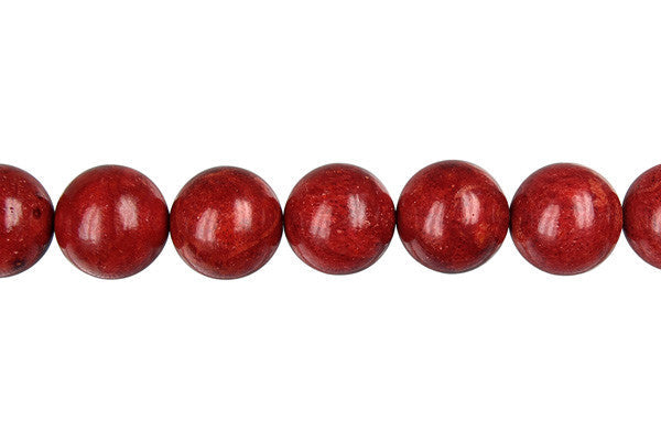 Red Sponge Coral Beads - Round - 14mm - 16-inch - unbranded beads for jewelry making