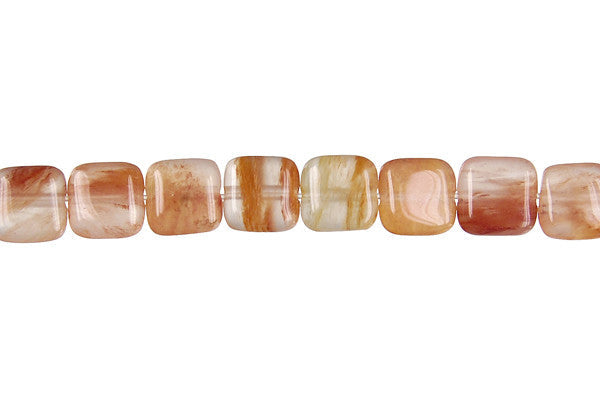 Rutilated Quartz Beads - Red Rutilated Quartz Square - 8x8mm - 16-inch - unbranded beads for jewelry making