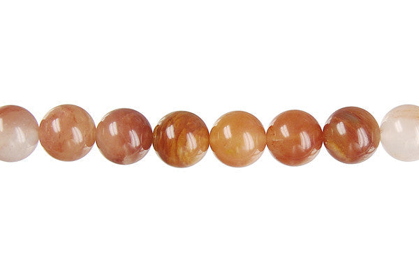 Rutilated Quartz Beads - Red Rutilated Quartz Round - 8mm - 16-inch - unbranded beads for jewelry making