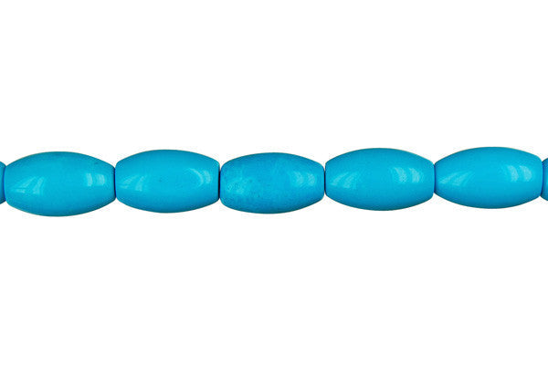 Howlite Beads - Blue) Rice - 8x14mm - 16-inch - unbranded beads for jewelry making