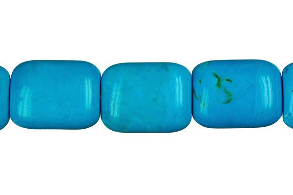 Howlite Beads - Blue) Puffy Rectangle - 14x18mm - 16-inch - unbranded beads for jewelry making