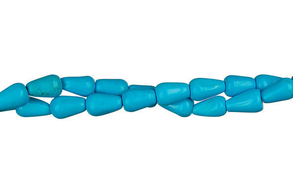 Howlite Beads - Blue) Briolette (Vertical Drilled) - 5x8mm - 16-inch - unbranded beads for jewelry making